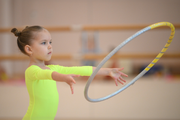 A young gymnast during the qualifying rounds