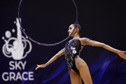 Anna Vakulenko during an exercise with a hoop