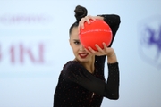 Mariia Borisova during exercise with ball