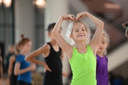 A gymnast during a class at the training camp in the Academy