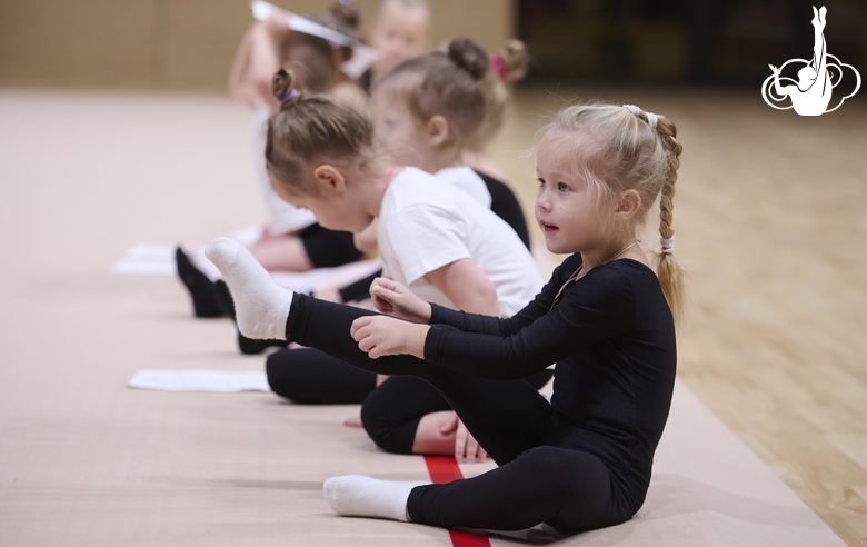 Young gymnasts during Academy selection