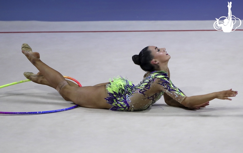 Alexandra Kiroy-Bogatyreva (Australia) during exercise with a hoop