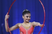 Sanyukta Kale during an exercise with a hoop