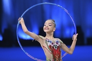 Ksenia Savinova during an exercise with a hoop