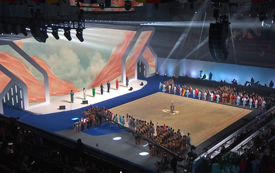 Речь олимпийской чемпионки на церемонии открытия юбилейного международного турнира «Кубок "Небесная грация"» и Beijing Top Open — 2025