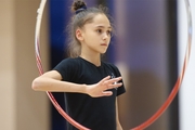 Valeria Medvedeva during exercise with a hoop