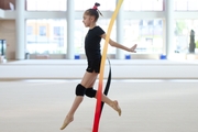 Ksenia Savinova during an exercise with a ribbon