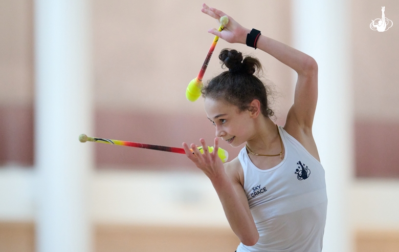 Alesya Naifonova during a training session at the Academy