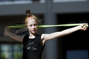 Olga Chernykh during an exercise with a jump rope