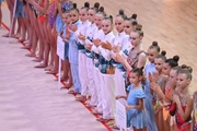 Gymnasts during the opening ceremony of the all-Russian Sky Grace Cup  competition