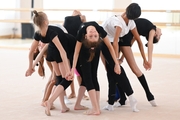 Choreographer Ekaterina Belova and Academy students during choreography