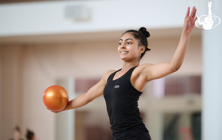 Gymnast Kimaya Karle during training