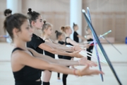 Students of the Academy during a master class by the Averina sisters