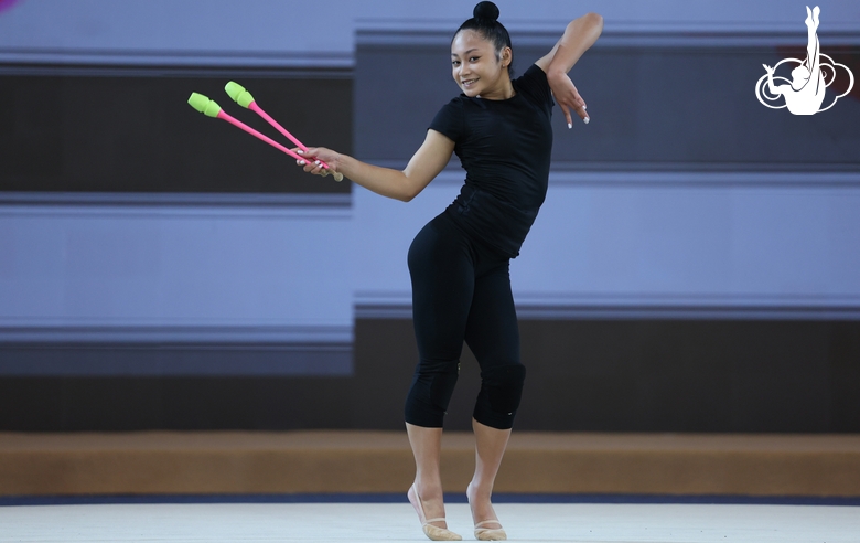 Brianna Labadan during the clubs exercise at the podium training