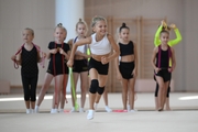 Gymnasts during practice at the training camp in the Academy