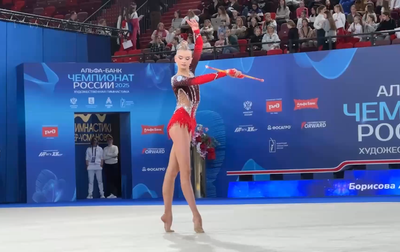 Fiery program with clubs performed by Alexandra Borisova at the Russian championship