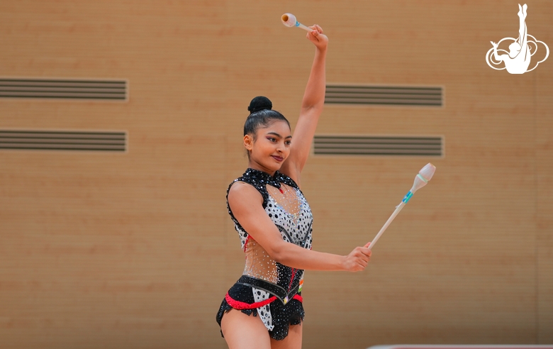 Gymnast Kimaya Karle during a control training session