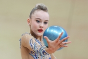 Gymnast  during an exercise with a ball