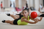 A gymnast during practice at the training camp in the Academy