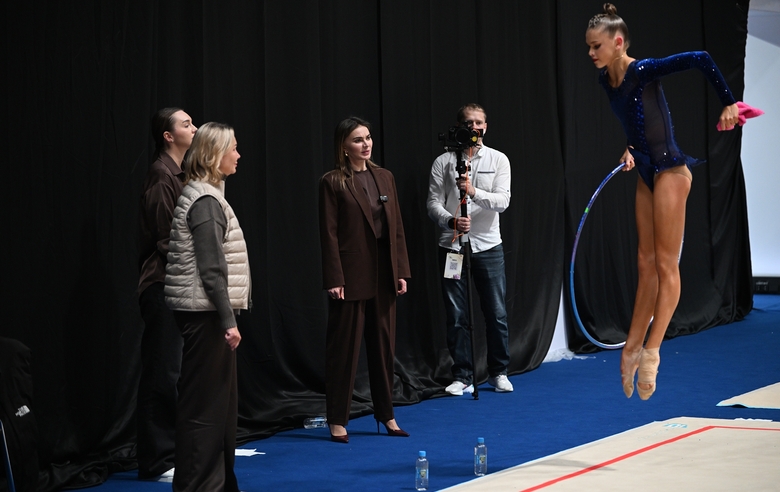 September 19, 2026. Olympic champion Alina Kabaeva with Varvara Toporova and her coaches