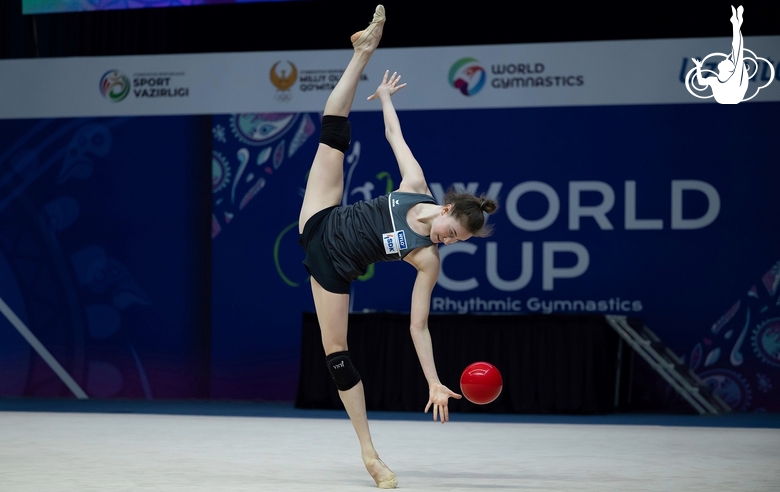 Darja Varfolomeev during the podium training