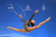 Anastasia Vlasenko during an exercise with a hoop