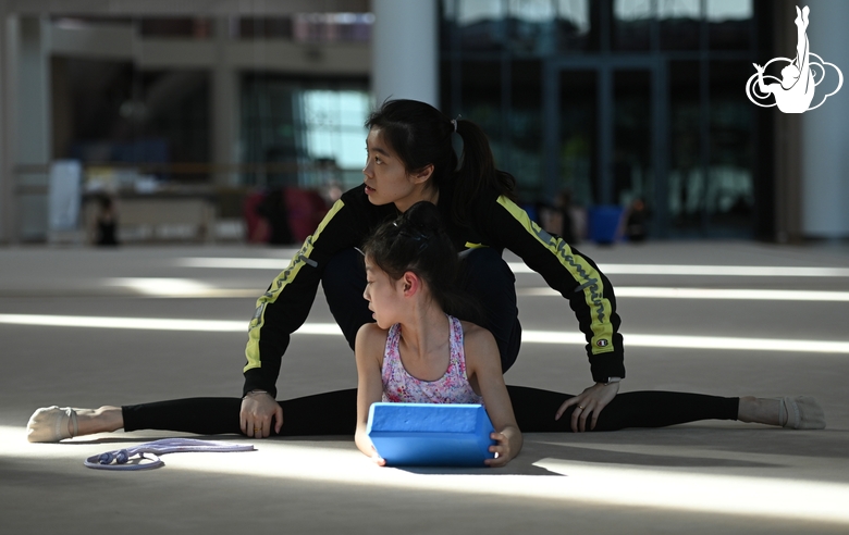 A gymnast from China during the workout