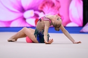 Sofia Lantsova during an exercise with a ball