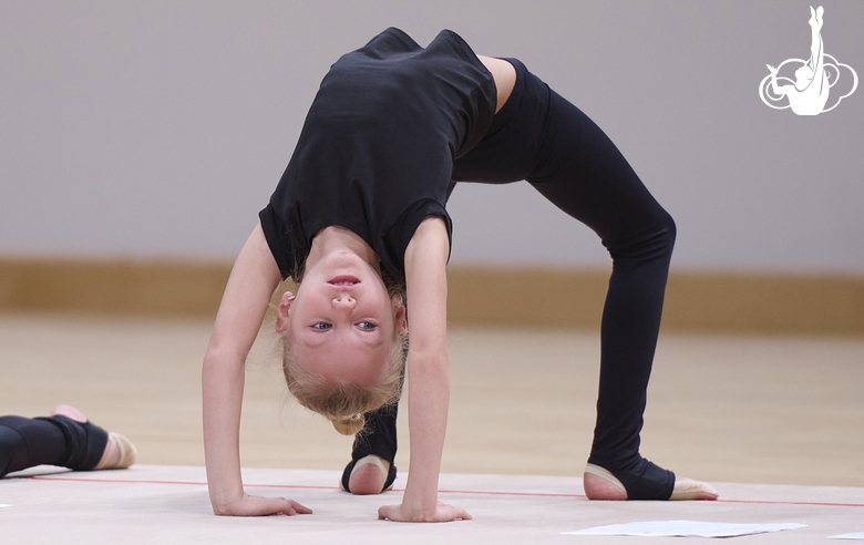 Young gymnast during the selection process