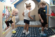 Young gymnasts in a training class at the Academy