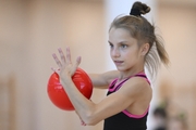 Jimena Dominguez during an exercise with the ball