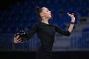 Mariia Borisova during podium training