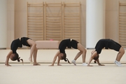 Gymnasts from Belgorod while stretching