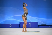 Anastasia Vlasenko during an exercise with a hoop