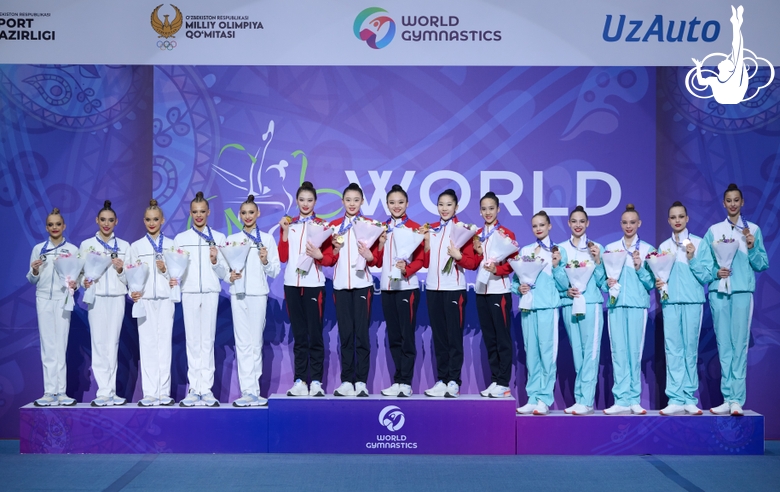 The podium of the balls final