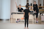 Dina and Arina Averina with Sabina Samatova during training at the Academy