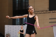 Anna Vakulenko  during an exercise with a jump rope during floor testing