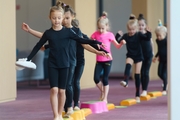 Young gymnasts during the workout