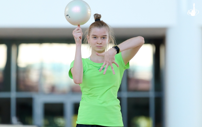 Alexandra Borisova during a training session before the third stage of the Cup of the Strongest