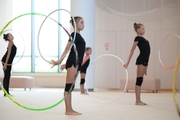 Gymnasts at a training session during the recovery camp at the Academy