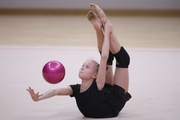 Sofia Smirnova during an exercise with a ball