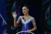 Mariia Borisova after an exercise with hoop
