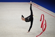 Mariia Borisova during the ribbon exercise