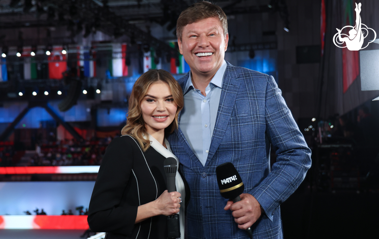 November 16, 2025. Olympic champion Alina Kabaeva and sports journalist Dmitry Guberniev