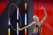 Ksenia Bondarenko during the hoop exercise