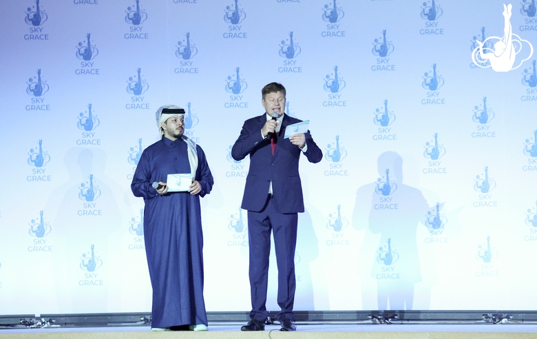 The hosts of of the gala-concert of the international Sky Grace Cup tournament