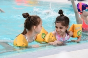 Gymnasts in the Academy pool