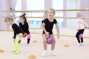 Young gymnasts during the workout