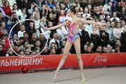 Gymnast during an exercise with a hoop