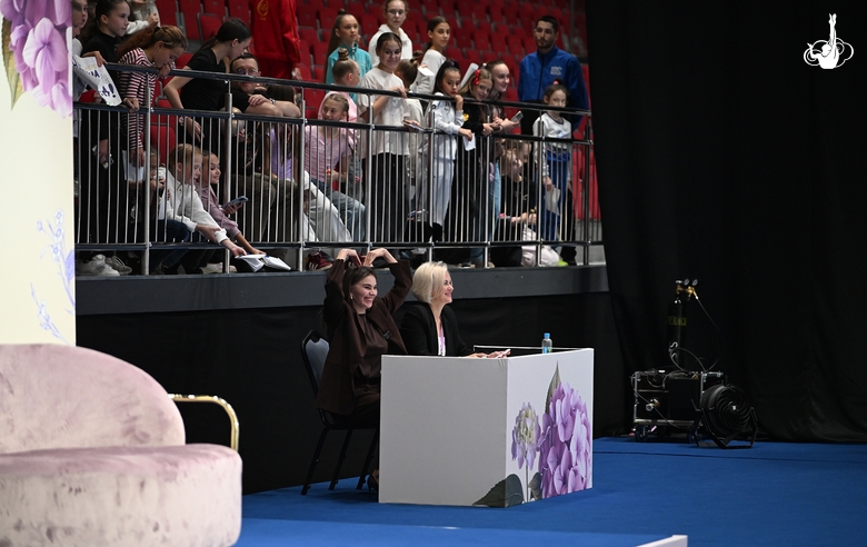 September 19, 2026. Olympic champion Alina Kabaeva and judge Lilia Mironova at the third stage of the Cup of the Strongest in St. Petersburg